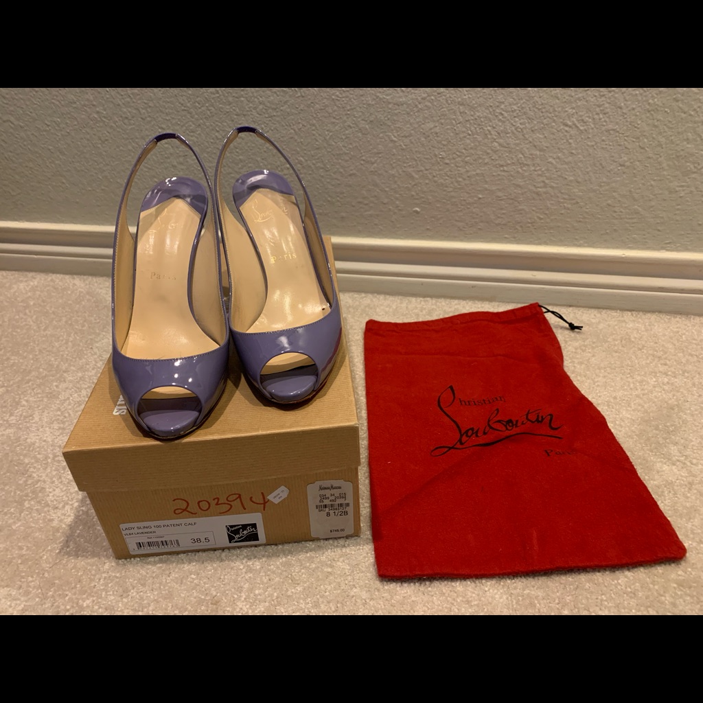 Lavender Patent Leather Louboutin Heels, 38.5